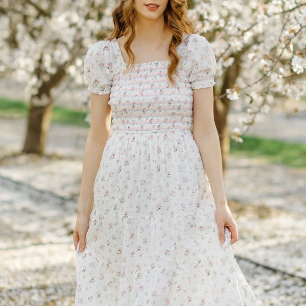Smoked floral maxi dress